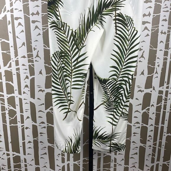Palm Leaf Print High Waist Cropped Pants 8 - Picture 10 of 10